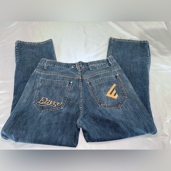 ENYCE CLOTHING CO. JEANS RETRO Y2K BAGGY GRUNGE. DISTRESSED LEG CUFFS SIZE 38 - Picture 1 of 6